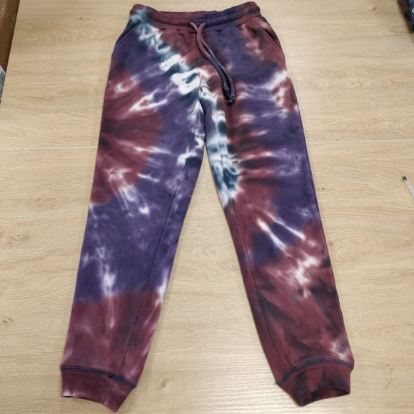 $88 NEW Chaser Mika Tie Dye Joggers Sweatpants Purple Red Cotton Sorona Blend XS - Picture 2 of 8